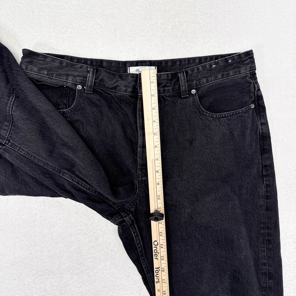 Madewell Darted Barrel Leg Jeans Womens Size 31 Black Denim Button Fly Wide Leg - Picture 9 of 9
